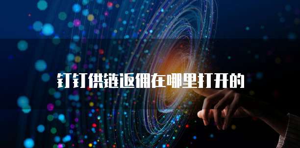 钉钉供链返佣在哪里打开的