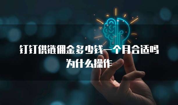 钉钉供链佣金多少钱一个月合适吗为什么操作