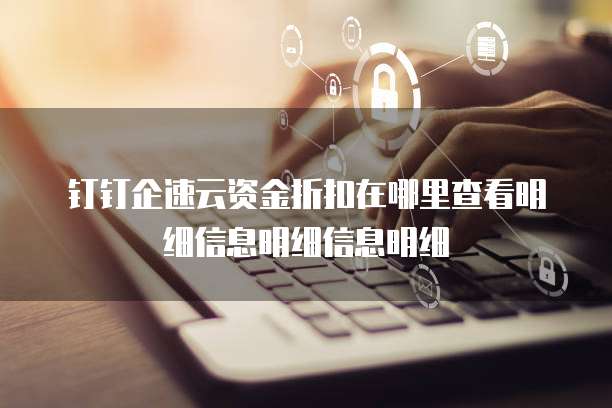 钉钉企速云资金折扣在哪里查看明细信息明细信息明细