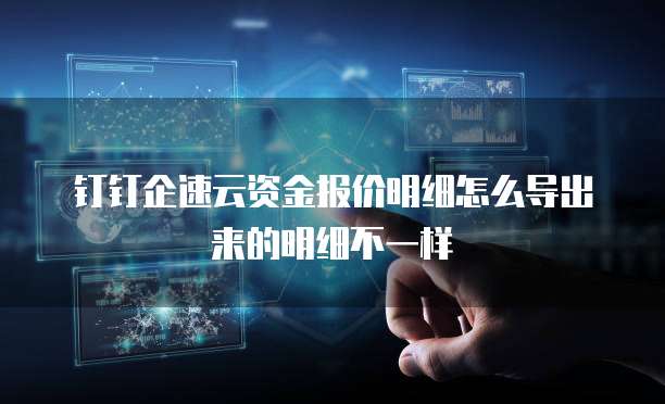 钉钉企速云资金报价明细怎么导出来的明细不一样