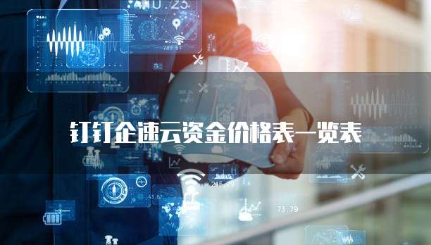 钉钉企速云资金价格表一览表
