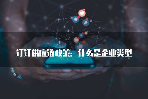 钉钉供应链政策:什么是企业类型