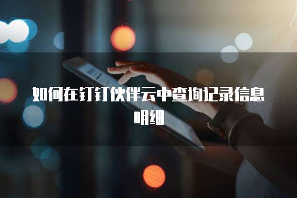 如何在钉钉伙伴云中查询记录信息明细