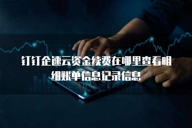 钉钉企速云资金续费在哪里查看明细账单信息记录信息