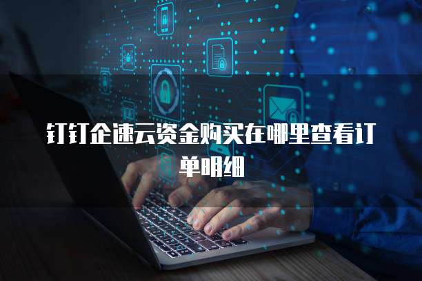 钉钉企速云资金购买在哪里查看订单明细