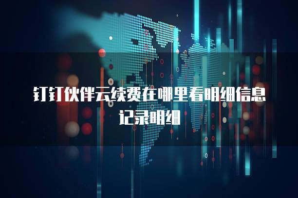 钉钉伙伴云续费在哪里看明细信息记录明细