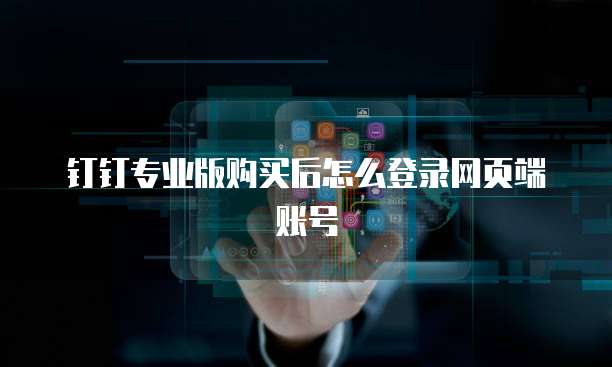 钉钉专业版购买后怎么登录网页端账号