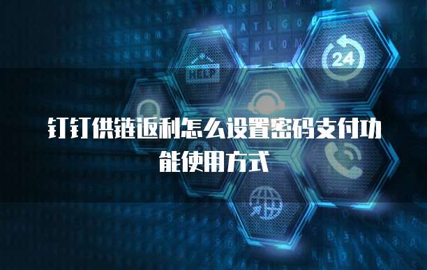 钉钉供链返利怎么设置密码支付功能使用方式