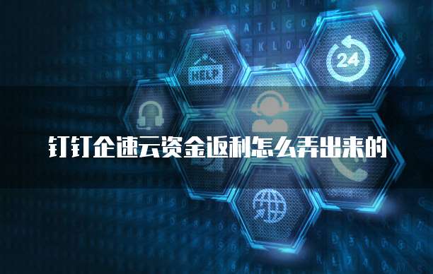 钉钉企速云资金返利怎么弄出来的