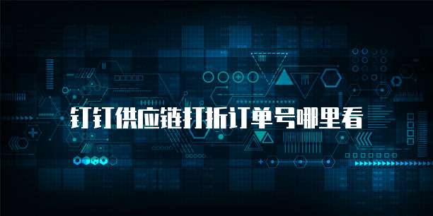 钉钉供应链打折订单号哪里看