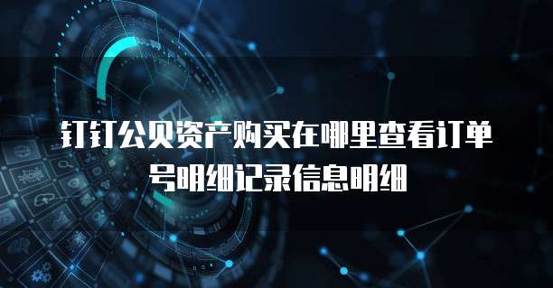 钉钉公贝资产购买在哪里查看订单号明细记录信息明细