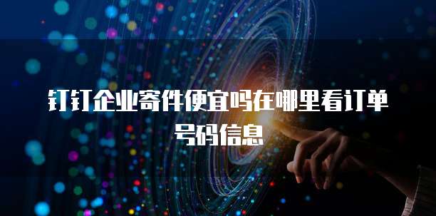 钉钉企业寄件便宜吗在哪里看订单号码信息