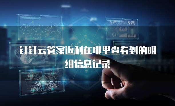 钉钉云管家返利在哪里查看到的明细信息记录