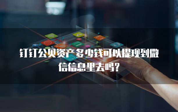 钉钉公贝资产多少钱可以提现到微信信息里去吗?