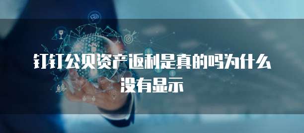 钉钉公贝资产返利是真的吗为什么没有显示