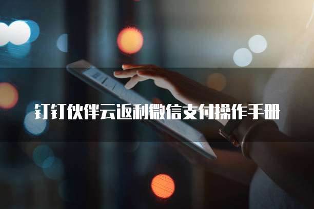 钉钉伙伴云返利微信支付操作手册
