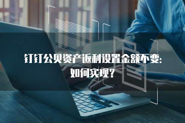 钉钉公贝资产返利设置金额不变:如何实现?
