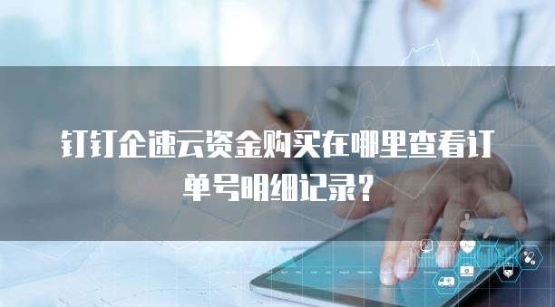 钉钉企速云资金购买在哪里查看订单号明细记录?