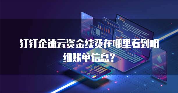 钉钉企速云资金续费在哪里看到明细账单信息?