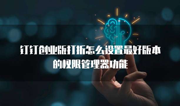 钉钉创业版打折怎么设置最好版本的权限管理器功能