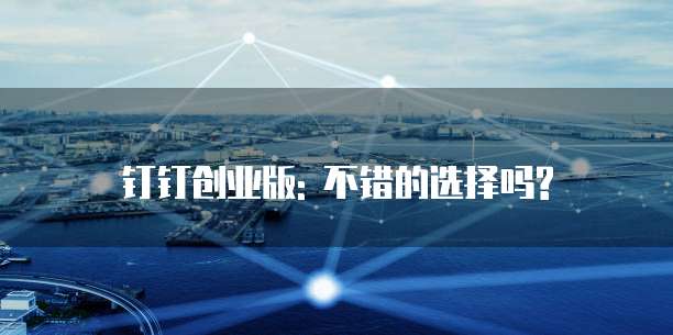 钉钉创业版: 不错的选择吗?