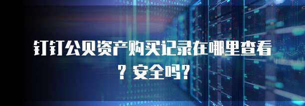 钉钉公贝资产购买记录在哪里查看?安全吗?