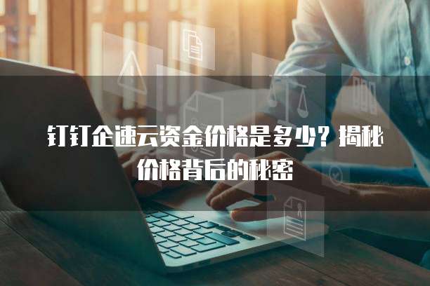 钉钉企速云资金价格是多少?揭秘价格背后的秘密