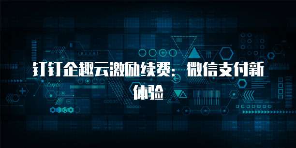 钉钉企趣云激励续费:微信支付新体验
