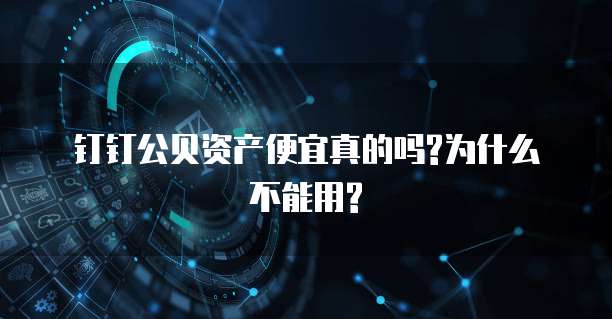 钉钉公贝资产便宜真的吗?为什么不能用?