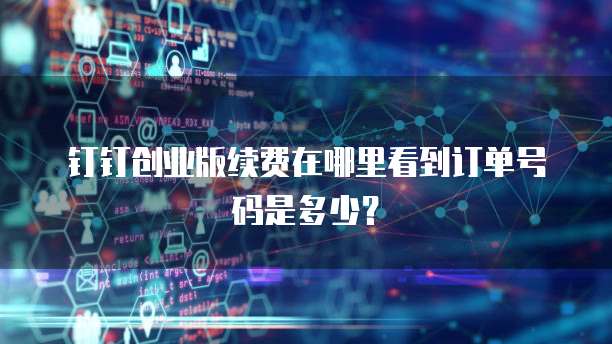 钉钉创业版续费在哪里看到订单号码是多少?