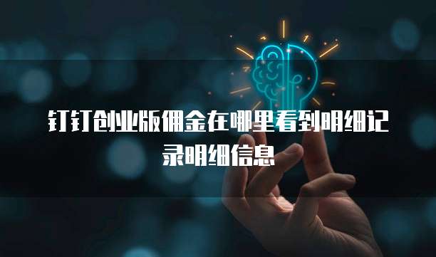 钉钉创业版佣金在哪里看到明细记录明细信息