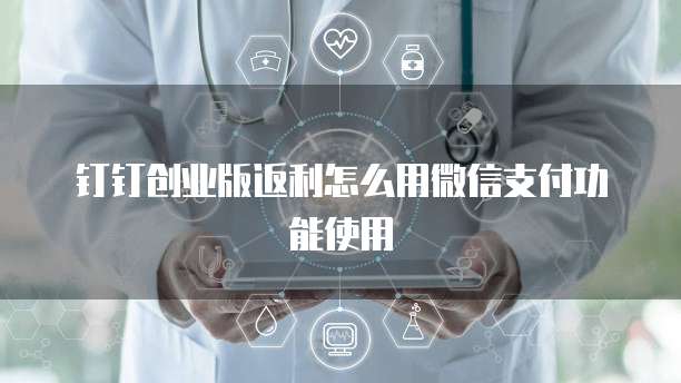 钉钉创业版返利怎么用微信支付功能使用