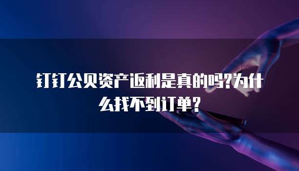 钉钉公贝资产返利是真的吗?为什么找不到订单?