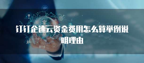 钉钉企速云资金费用怎么算举例说明理由