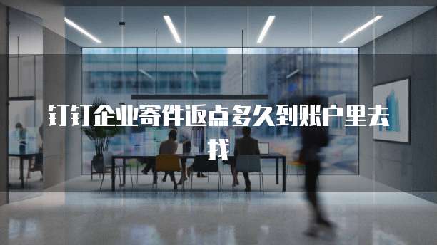 钉钉企业寄件返点多久到账户里去找
