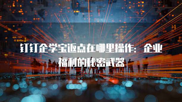 钉钉企学宝返点在哪里操作：企业福利的秘密武器