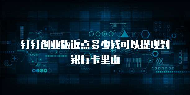 钉钉创业版返点多少钱可以提现到银行卡里面