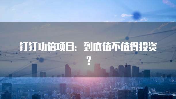 钉钉功倍项目：到底值不值得投资？