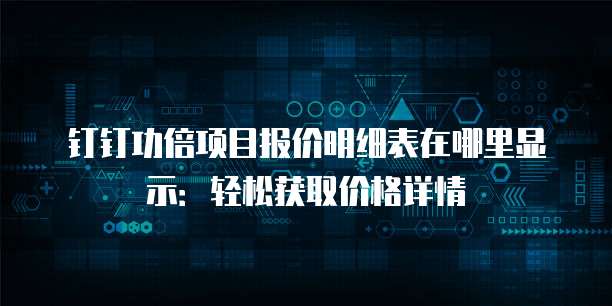 钉钉功倍项目报价明细表在哪里显示:轻松获取价格详情