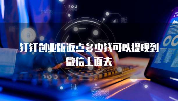 钉钉创业版返点多少钱可以提现到微信上面去