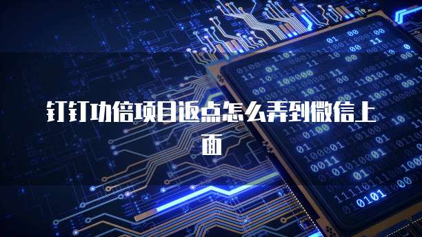 钉钉功倍项目返点怎么弄到微信上面