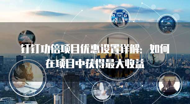 钉钉功倍项目优惠设置详解:如何在项目中获得最大收益