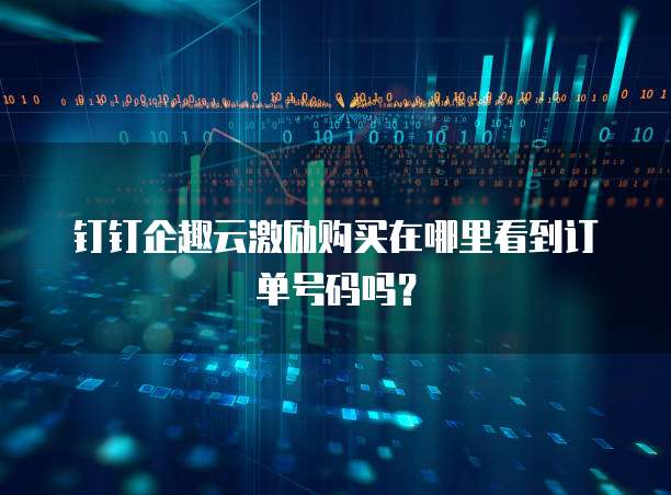 钉钉企趣云激励购买在哪里看到订单号码吗?