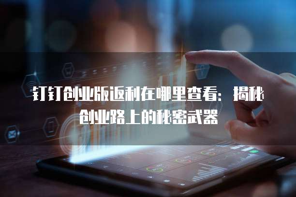 钉钉创业版返利在哪里查看:揭秘创业路上的秘密武器