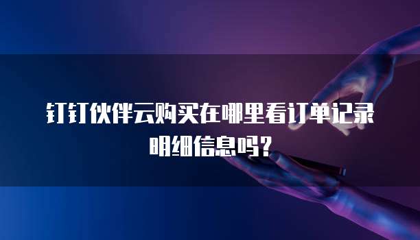 钉钉伙伴云购买在哪里看订单记录明细信息吗?