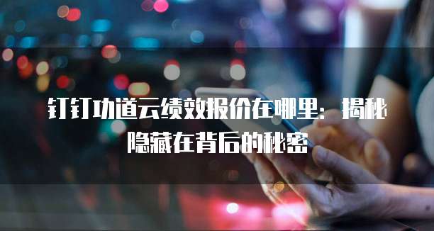 钉钉功道云绩效报价在哪里:揭秘隐藏在背后的秘密