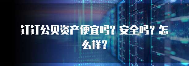 钉钉公贝资产便宜吗？安全吗？怎么样？