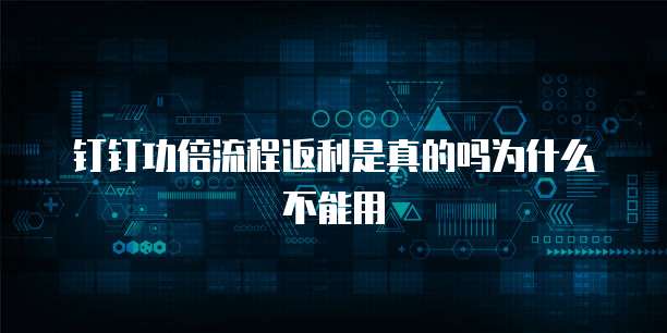 钉钉功倍流程返利是真的吗为什么不能用
