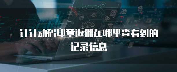 钉钉动码印章返佣在哪里查看到的记录信息