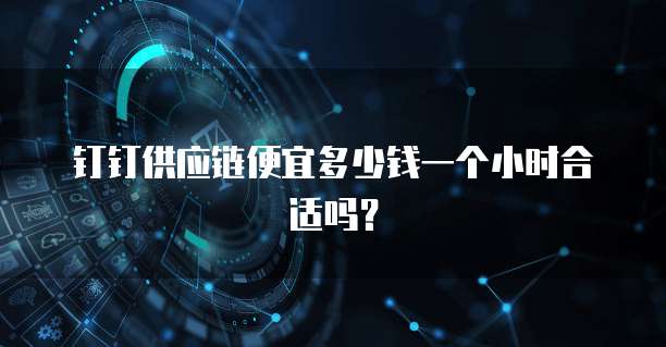 钉钉供应链便宜多少钱一个小时合适吗?